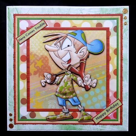 Here Comes Trouble Birthday Boy Decoupage Mini Kit by Maz Kfk