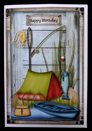 Male Card Gone Fishing by Maz Kfk