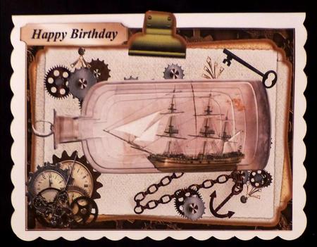 Ship in the Bottle Steam Punk Pyramid Topper by Maz Kfk