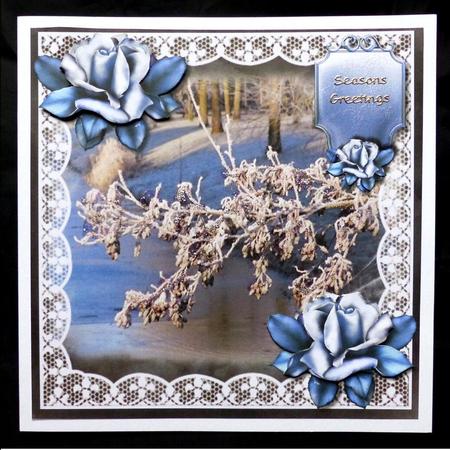 Winter Scene & Ice Roses by Maz Kfk
