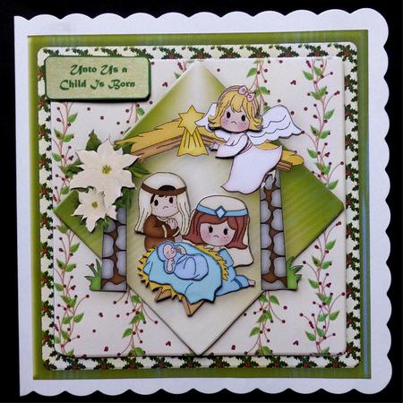 Away in a Manger - Diamond Panel Card Mini Kit by Maz Kfk
