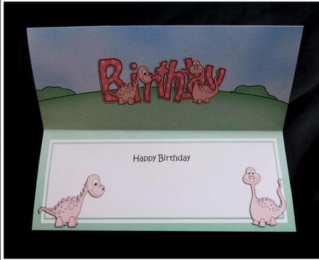 Large Dl Birthday Denise Dinosaur Matching Insert by Maz Kfk