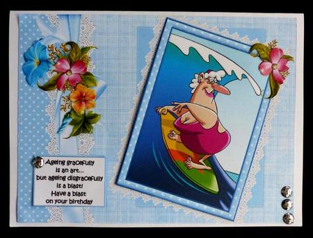 Mable Has a Blast on Her Birthday Choice Captions Quick Card by Maz Kfk