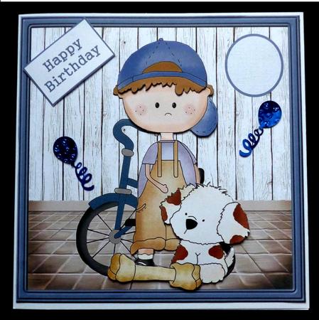 Good Friends 7x7 Card with Decoupage by Maz Kfk
