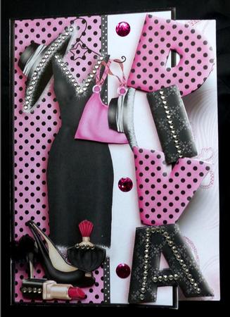 Over the Side Diva in Pink and Black by Maz Kfk