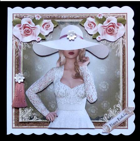 The White Floppy Hat Beauty Card Front Kit by Maz Kfk