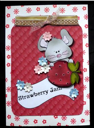 Mouse on Jam Jar Topper by Maz Kfk
