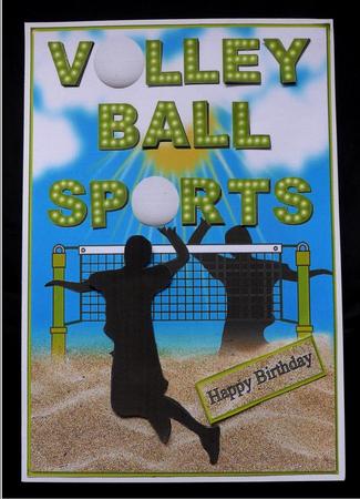 Volley Ball Sports 5 x 7 Topper & Decoupage by Maz Kfk