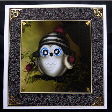 Winter Owl 8x8 Card Front Mini Kit by Maz Kfk