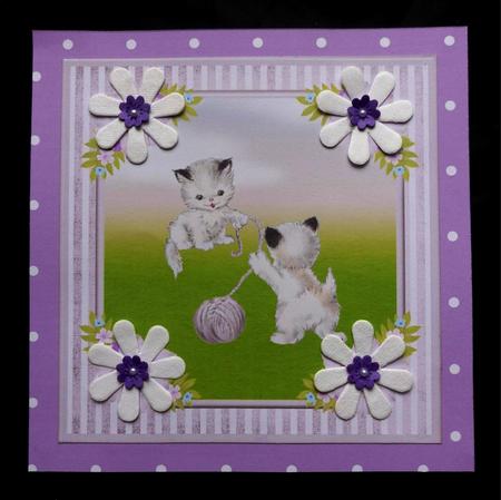 Kitten Fun Card Topper & Decoupage by Maz Kfk