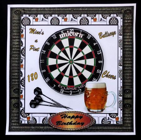 Darts & Beer, Steak & Chips - 8" x 8" Backing Papers Set by Maz Kfk