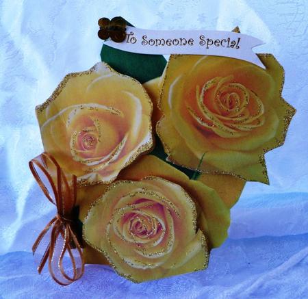 Beautiful Yellow Rose Shaped Card by Maz Kfk