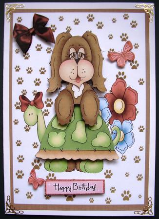 Cute Little Puppy with Tortoise and Bow by Maz Kfk
