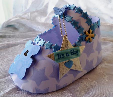 Cute Blue Teddy Baby Shoe by Maz Kfk