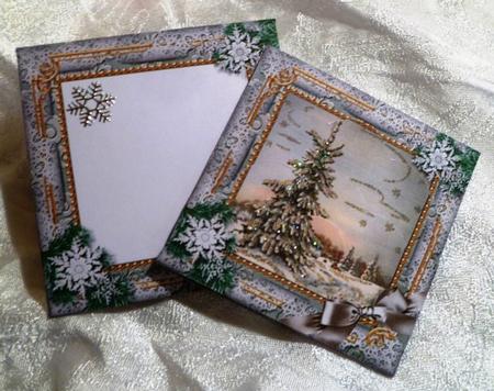 Single Tree Snow Mini Card Scallop Bottom Stacker Aio by Maz Kfk