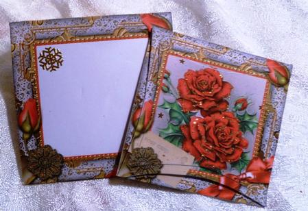 Christmas Roses Mini Card Envelope Pointy Stacker Aio by Maz Kfk