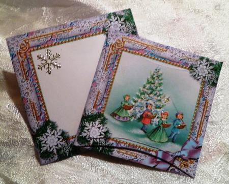 Carol Singers Snow 3in Mini Card Envelope Pointy Stacker Aio by Maz Kfk