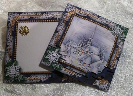 Blue Church Snow Card Envelope Block Stacker Aio by Maz Kfk