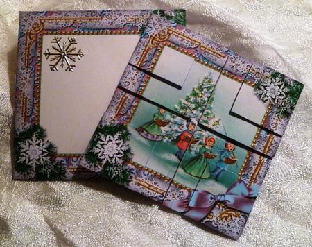Carol Singers Snow 3in Mini Card 4 Corner Stacker Aio by Maz Kfk