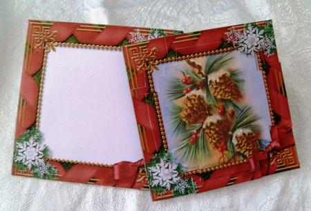 Pinecones Snow 3in Mini Card Envelope Block Stacker Aio by Maz Kfk