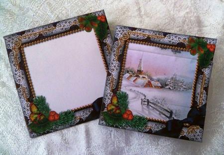 Snow Village Holly 3in Mini Card Envelope Bottom Stacker Aio by Maz Kfk