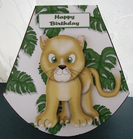 Cute Lion Childrens Birthday Wobble Card by Maz Kfk