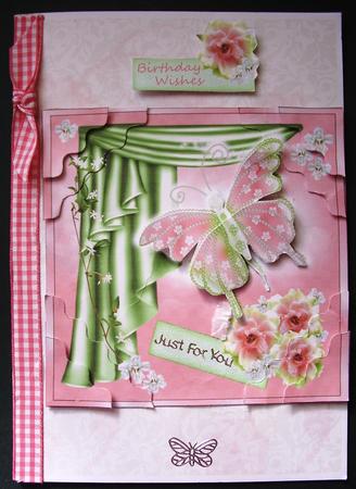 Drapes Butterfly & Roses-wavy Corner Stacker with Decoupage by Maz Kfk