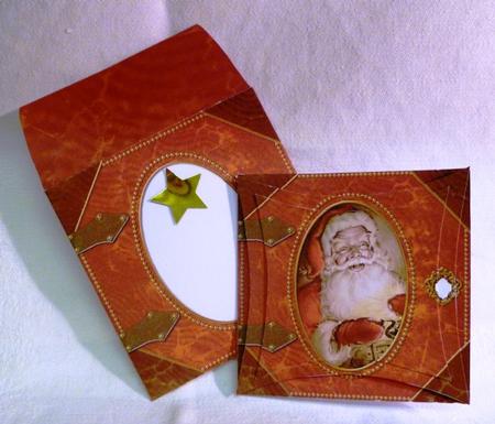 Father Christmas Book Mini Card Envelope Pointy Stacker Aio by Maz Kfk
