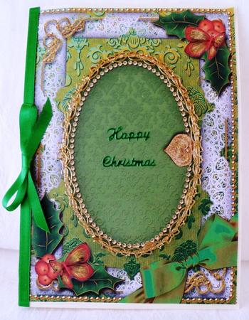 Ski Penguin Holly A5 Locket Card Front by Maz Kfk