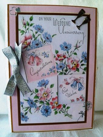 Floral Anniversary Wishes Bracket Card by Maz Kfk