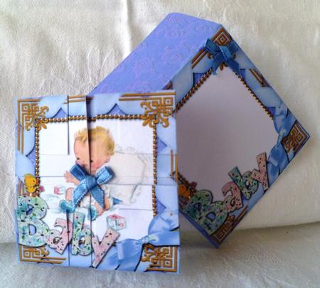 Baby Boy 3in Mini Card Envelope 4 Corner Stacker Aio by Maz Kfk