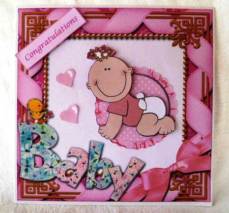 Baby Girl 8inch Fancy Frame Sheet by Maz Kfk