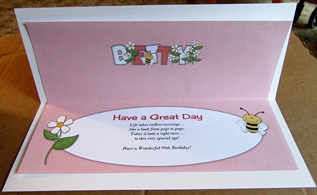 Flowers and Bees BETTY large dl insert by Marion Evans