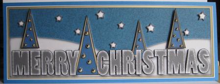 Merry Christmas with Trees Large Dl 6 by Marion Evans