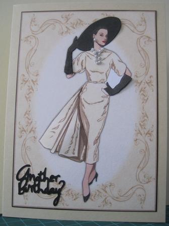 Beautiful Vintage Fashion Lady Dressed in Yellow Gold by Marion Evans
