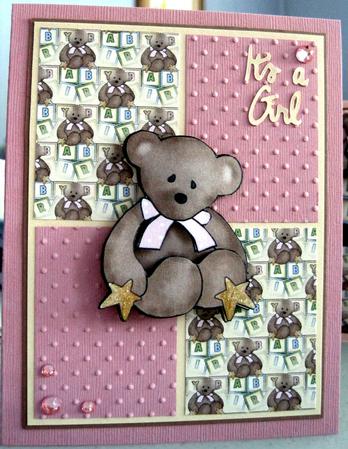 Baby Girl Teddy Backing by Marion Evans