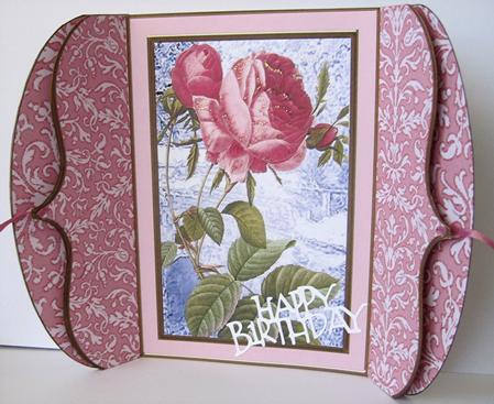 Pink Rose Bracket Card Wrap by Marion Evans