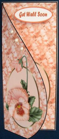 Orange Pansy Teardrop Card by Marion Evans