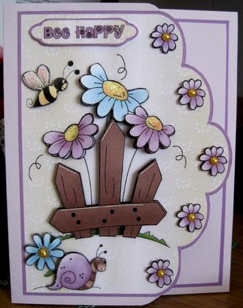 Dozy Daisy Days 2 Scallop Edge Card Front by Marion Evans