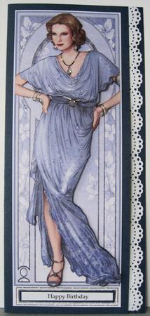 Art Deco Lady Elise (lilac) Large Dl by Marion Evans
