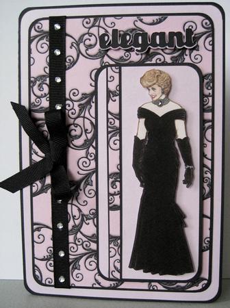 Pale Pink & Black Ironwork 1 Paper by Marion Evans