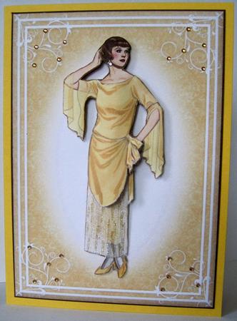 Lady in Yellow Card Front by Marion Evans