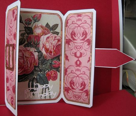 Roses Roses Square Gatefold Buckle Card by Marion Evans