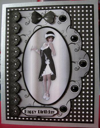 Charleston Chic Scallop A4 Card Front by Marion Evans