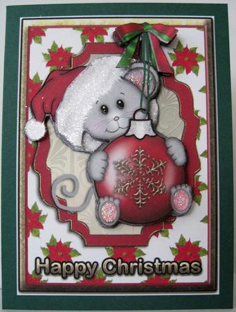 Christmas Mouse and Bauble by Marion Evans