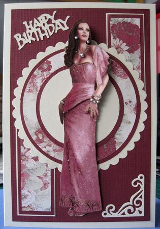 Art Deco Lady Pearl (pink) Decoupage Sheet by Marion Evans