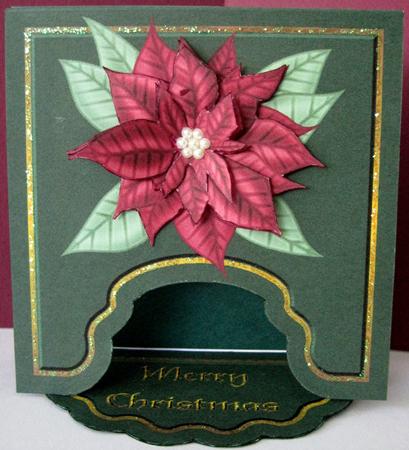 Christmas Poinsettia Drop Flap Card by Marion Evans