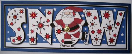 Skating Santa Snow Large Dl by Marion Evans