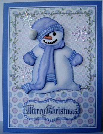 The Snowman Card Front by Marion Evans
