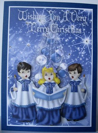Carol Singers with Christmas Tree Among the Stars by Marion Evans